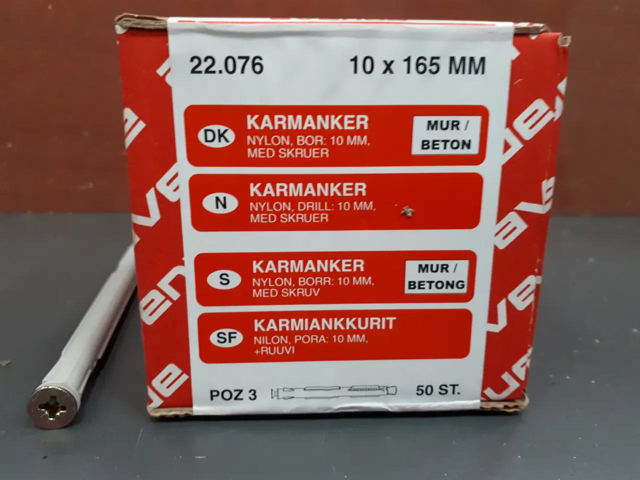 Billede 2 - Karm anker 10 x 165, karm skruer 50 stk