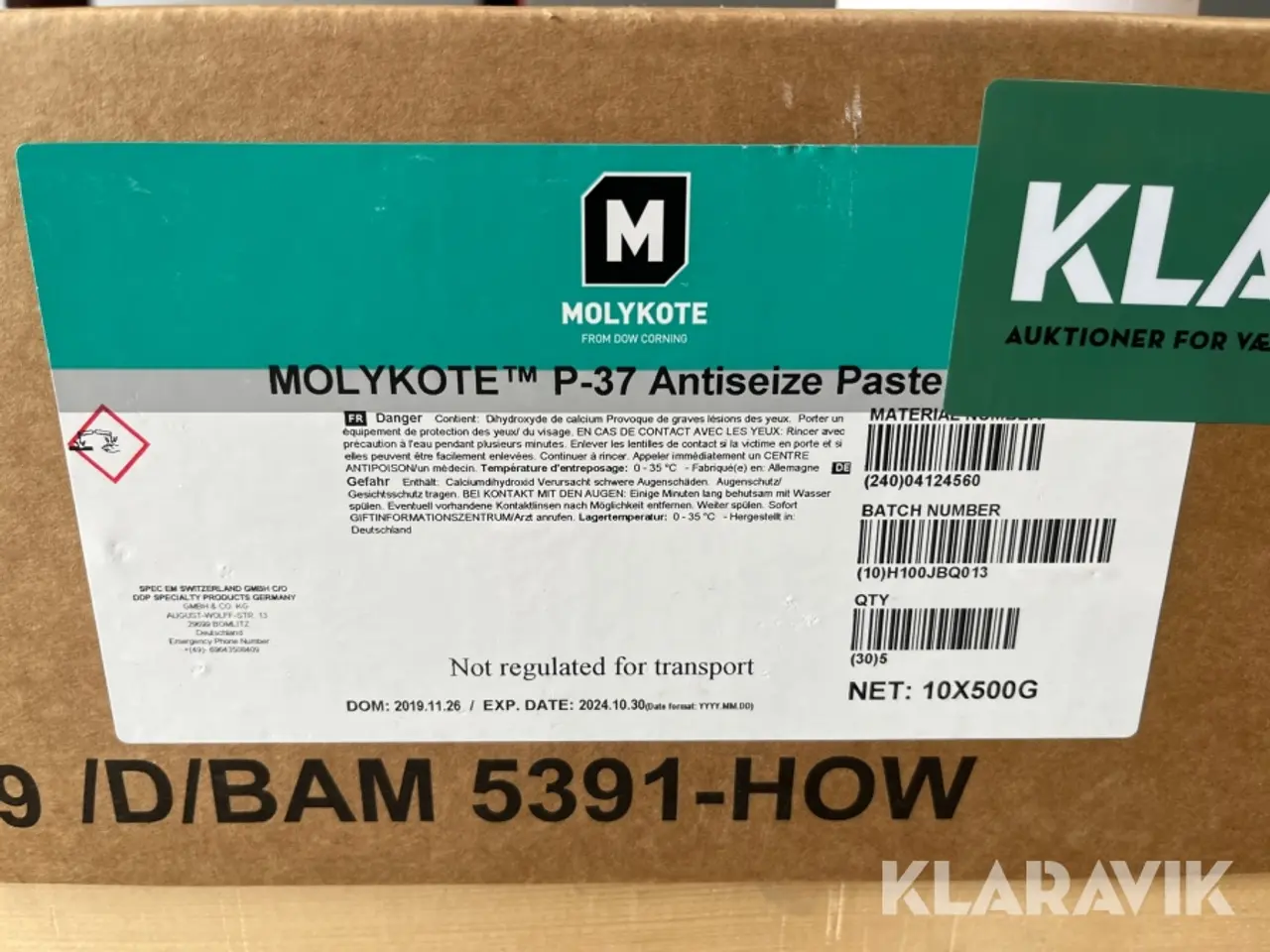 Billede 2 - Antiseize Molykote P-37 Antiseize Paste 1 kasse (10bøtter)