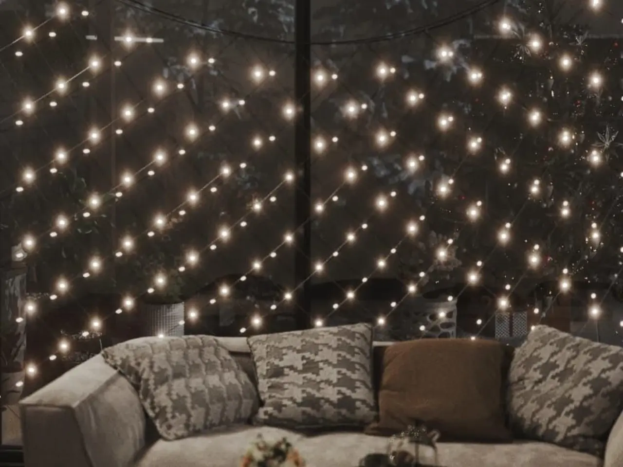 Billede 3 - Lysnet 4×4 m med 544 LED - varmt hvidt lys, inde/ude