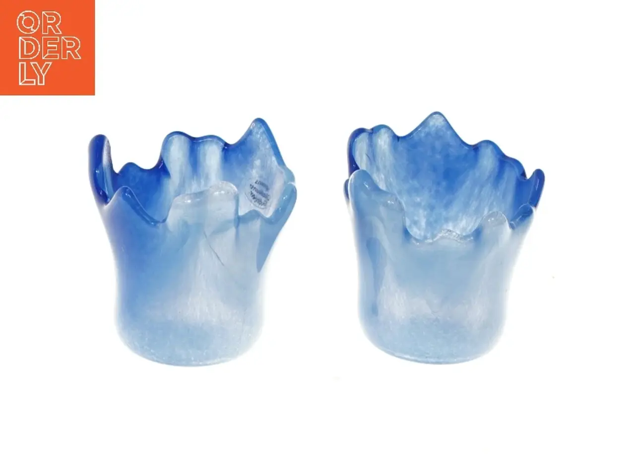 Billede 1 - Blå glasstager (str. 9x8,5 cm)