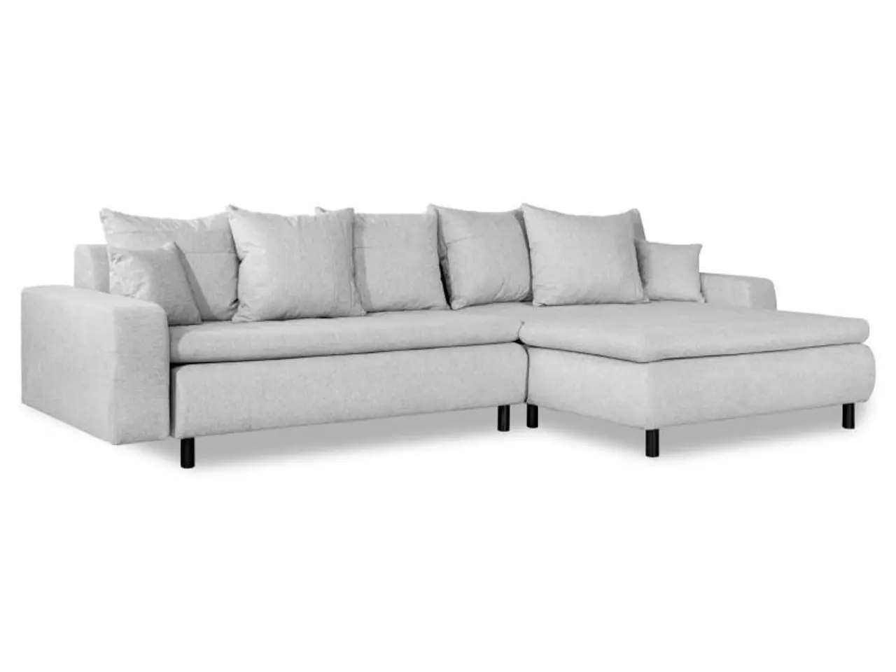 Billede 2 - Miami chaiselongsofa højrevendt - lysegrå stof U-sofa