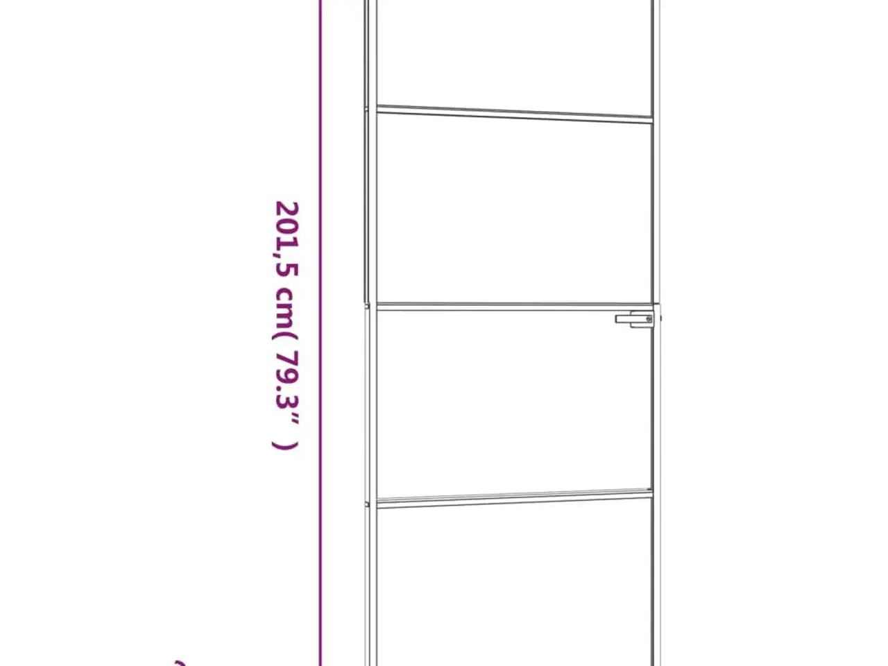 Billede 8 - Glasdør 83 x 201,5 cm - sort/transparent