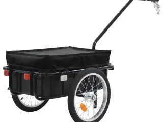 Cykeltrailer/trækvogn 155x60x83 cm stål sort