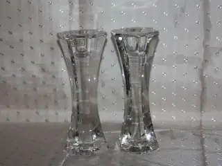 Glas lysestager H.: 19,5 cm Violetta