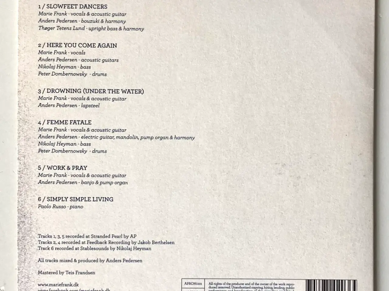 Billede 6 - Marie Frank: Bonus Tracks Vol. 1 - NY & SIGNERET