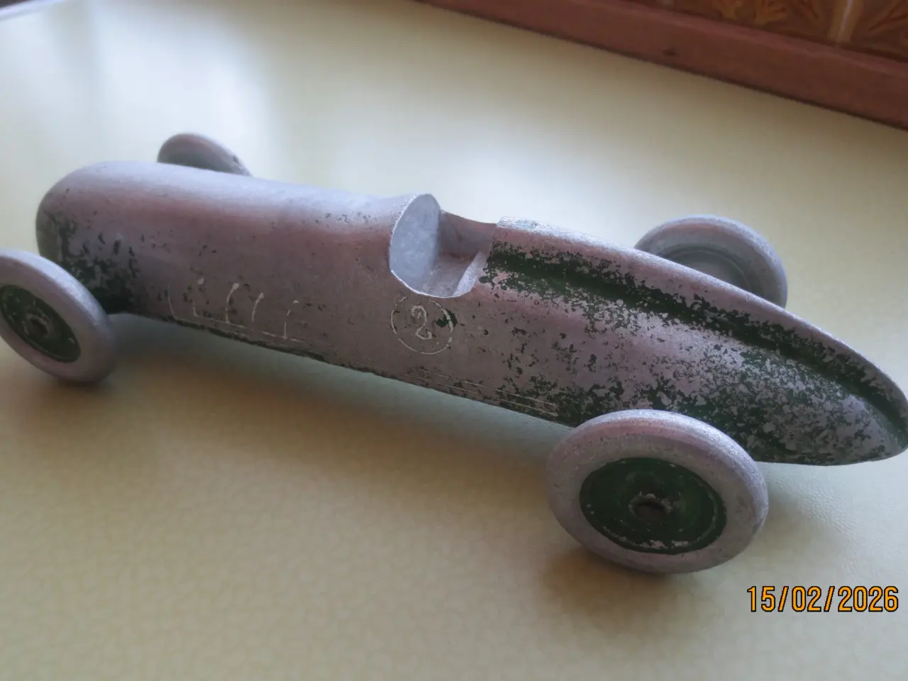 Billede 1 - 1 stk Retro Modelbil Veteran Racerbil i metal