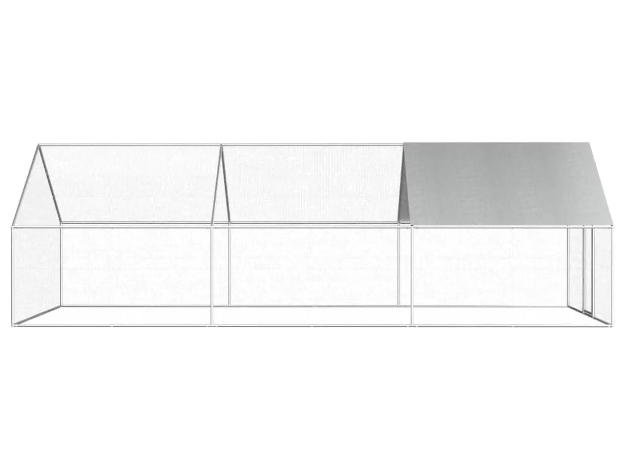 Billede 3 - Udendørs hønsebur 2,75 x 6 x 1,92 m - galvaniseret stål