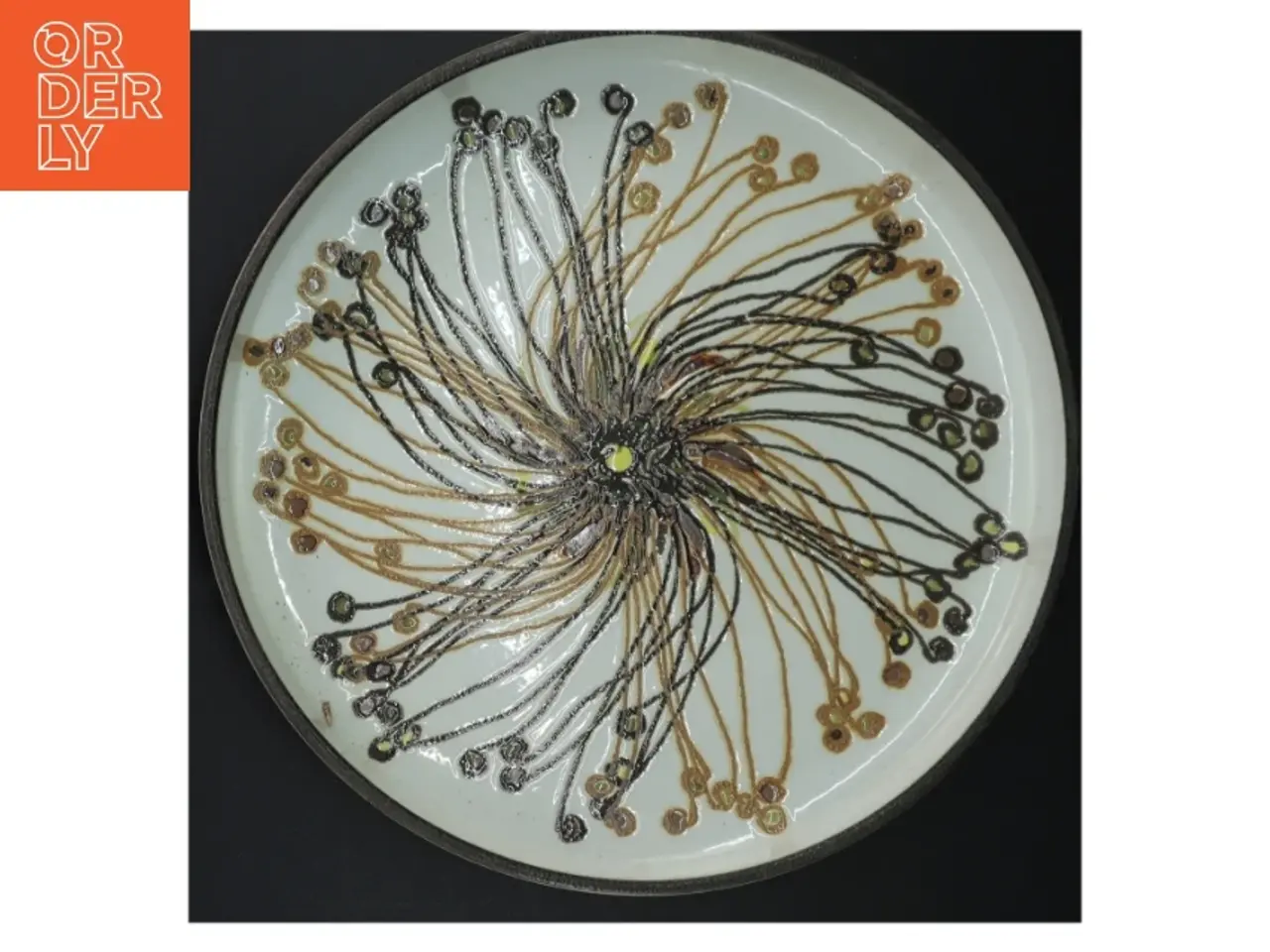 Billede 3 - Keramikfad med blomstermotiv fra Royal Copenhagen (str. Ø 33 cm)