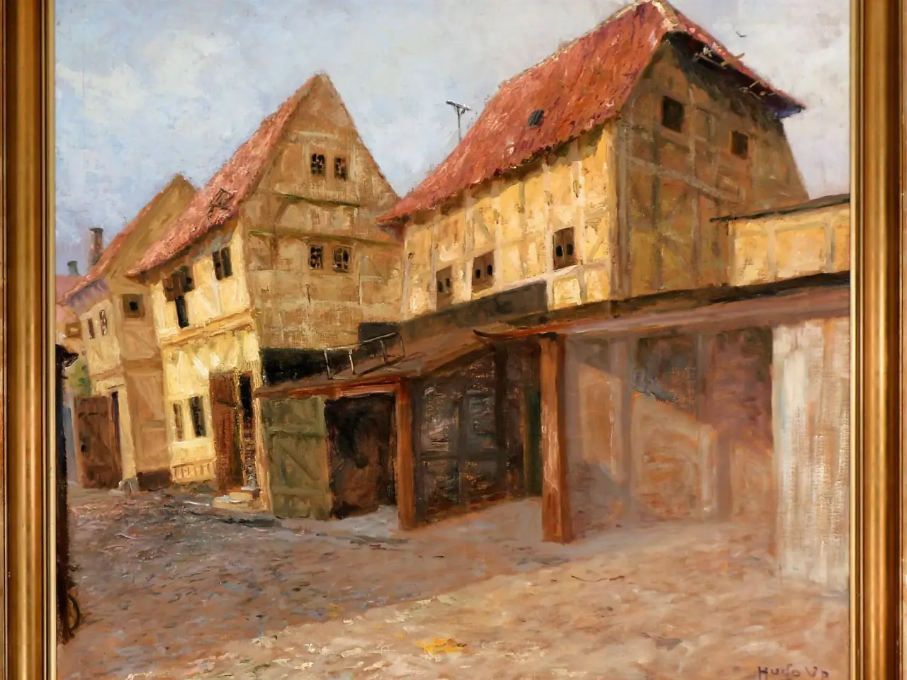Billede 1 - HUGO V. Pedersen. Stort oliemaleri