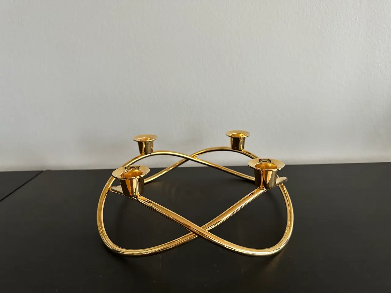 Billede 1 - Gylden rund Georg Jensen lysestage