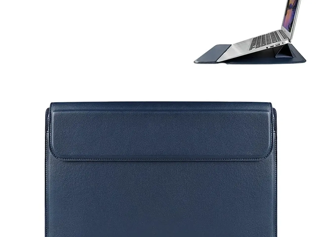 Billede 1 - DEVIA Sleeve med Standfunktion til Macbook Air Pro 13"/14" Ultra-Tynd (Vandtæt) - blå