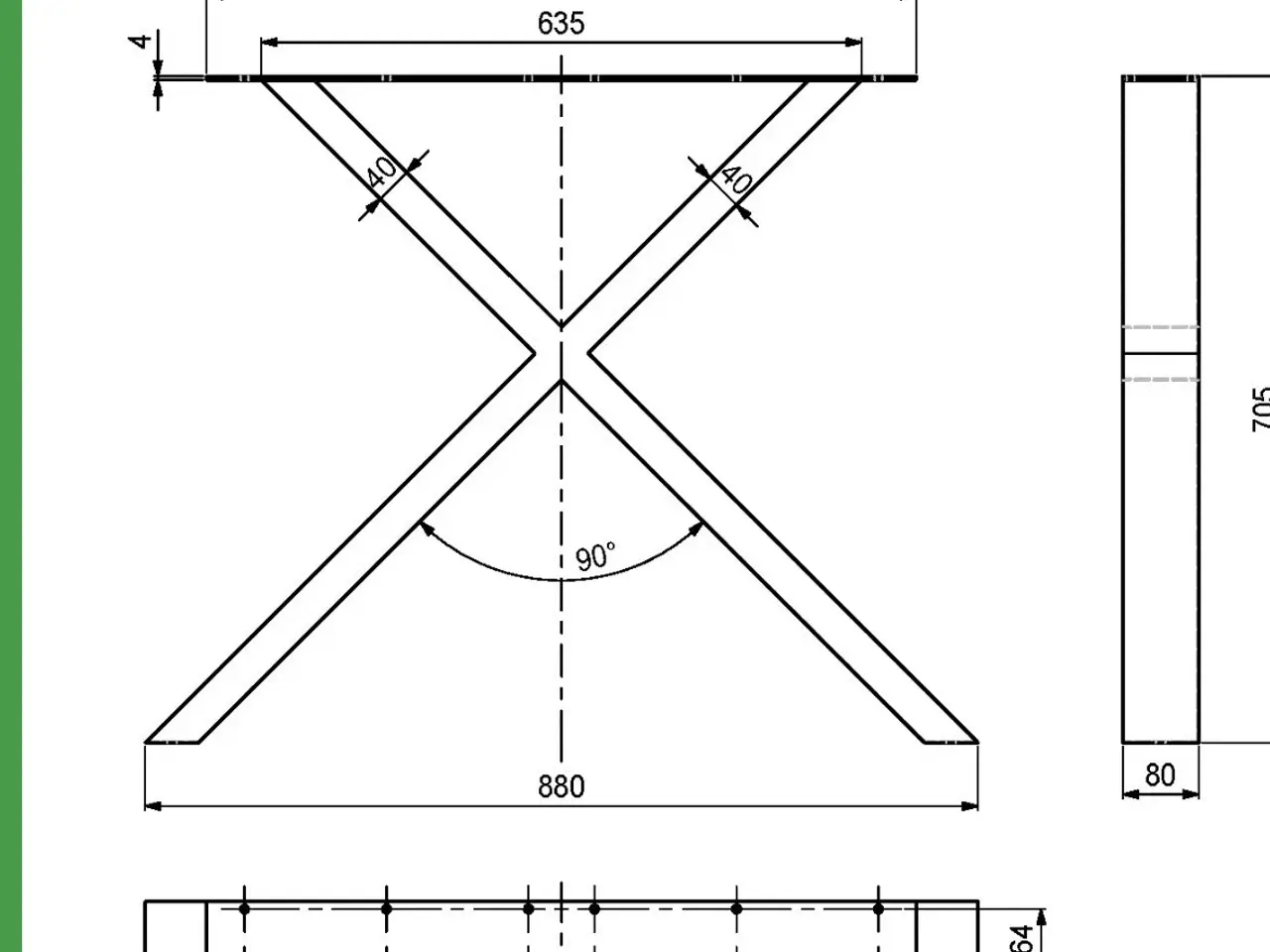 Billede 3 - X bordstel