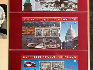 Grønland Amerikanerudgaven - 3 stemplede miniark