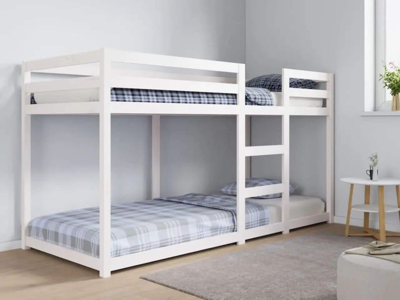 Billede 1 - Køjeseng 80×200 cm i massivt fyrretræ - hvid