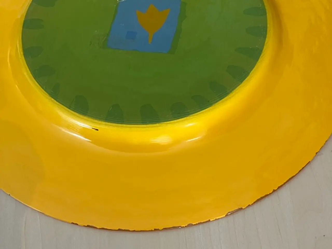 Billede 6 - Stort farverigt Dibbern glasfad/tallerken D 34cm