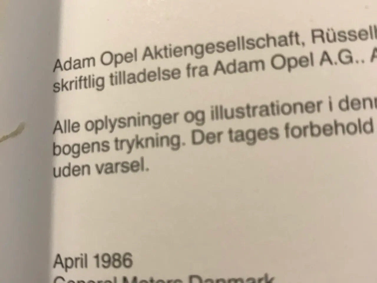 Billede 4 - Opel - Kadett - vejledning-/instruktionsbog 1986