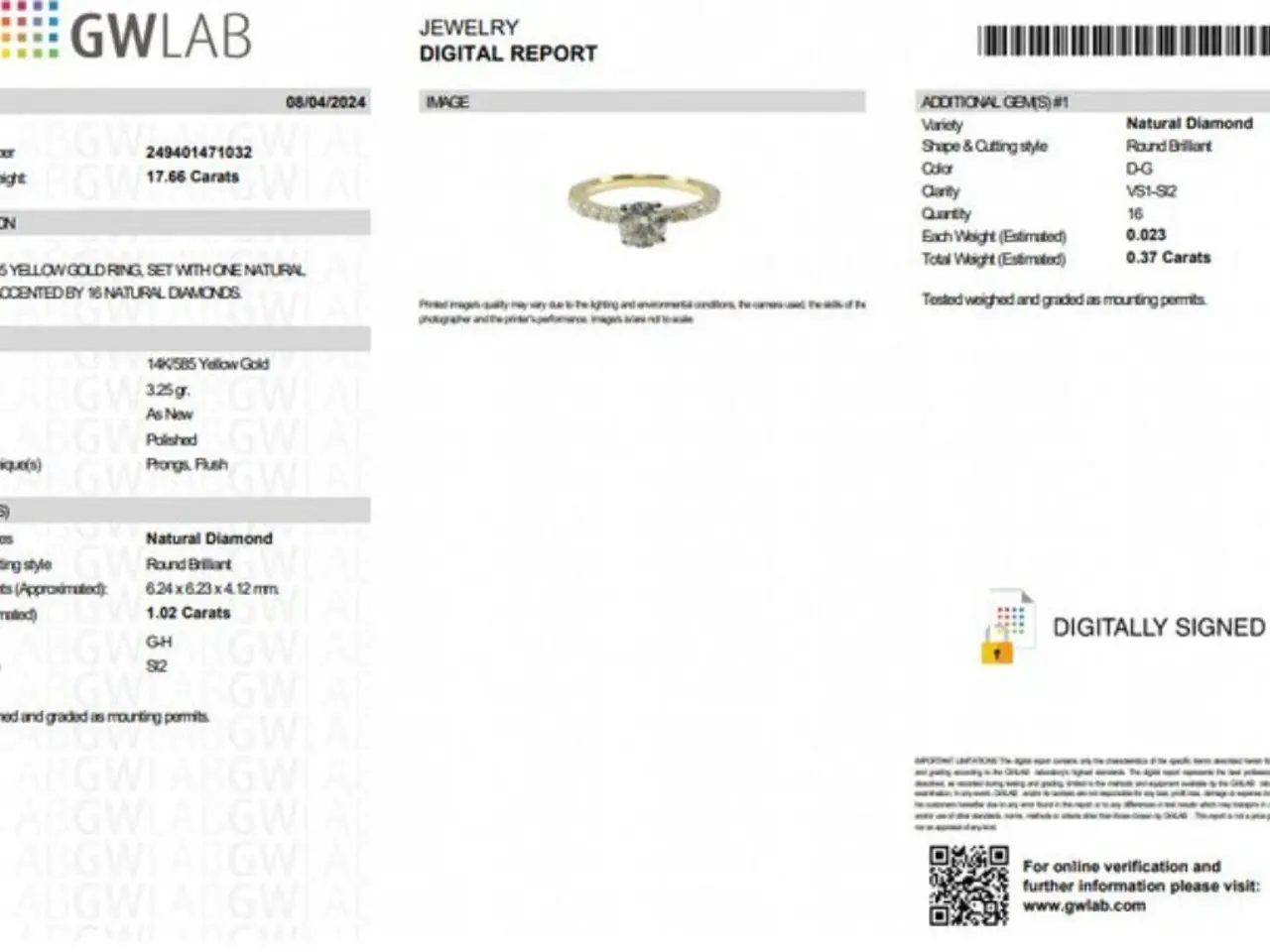 Billede 4 - Naturlig Diamantring 1.39