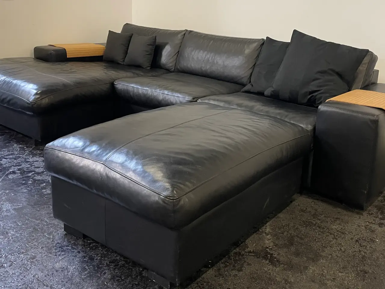 Billede 2 - Lædersofa med chaiselong 