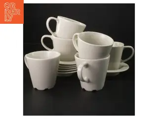 6 kaffekopper med underkopper fra IKEA (str. 6 stk Ø 8,5 & 11 cm)