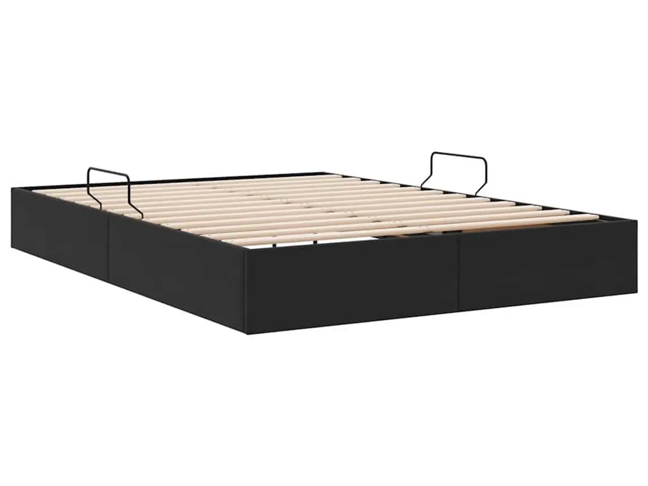 Billede 5 - Opbevaringsseng med madras Sort 135 x 190 cm Velour