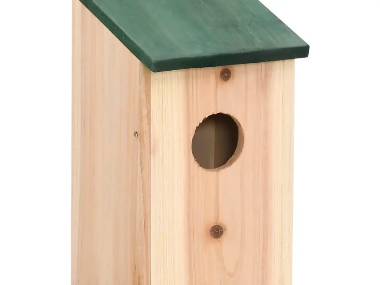 Billede 2 - Fuglehuse i træ - 4 stk., 12×12×22 cm, grønt tag