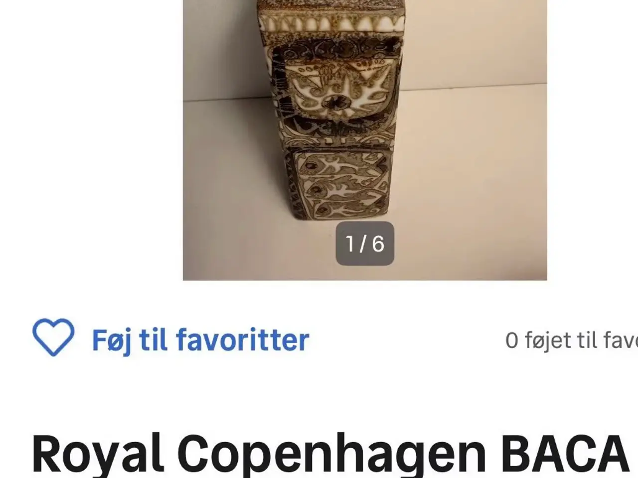 Billede 1 - Royal Copenhagen Baca vase 719/3455 Nils Thorsson