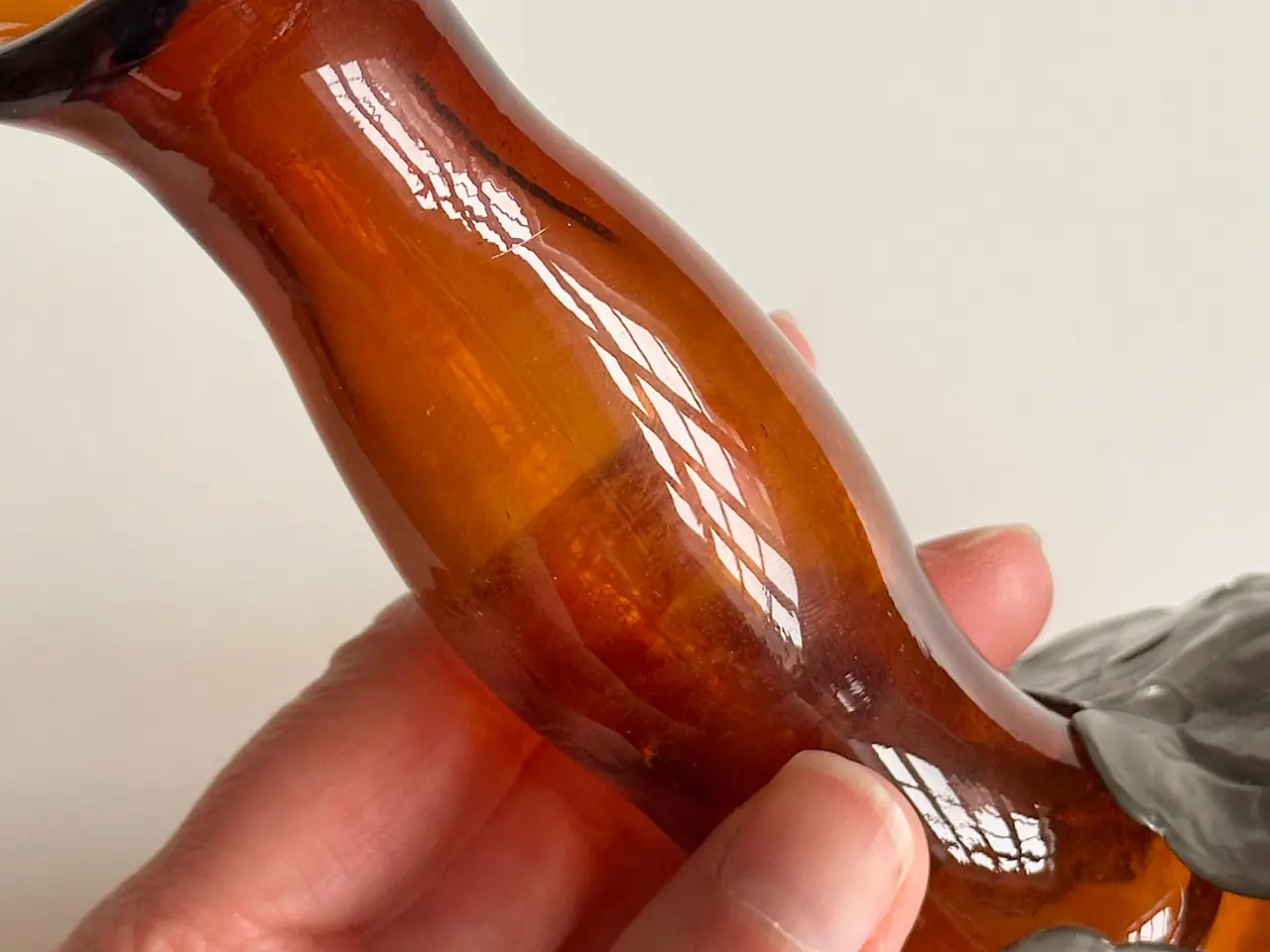 Billede 7 - Antik karaffel uden prop, ravfarvet