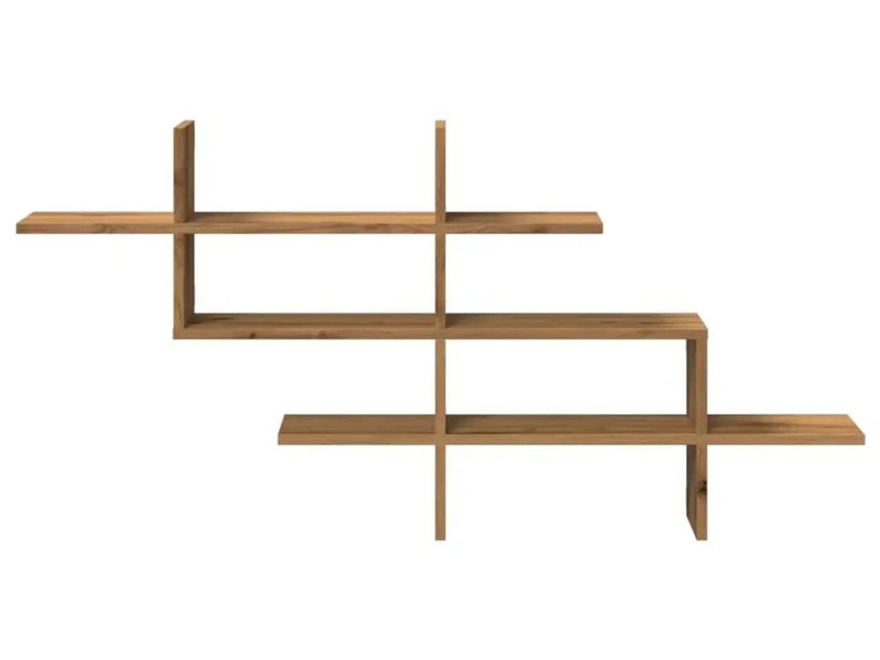 Billede 4 - Væghylde 124,5×18×60,5 cm - konstrueret træ, egetræsfarve
