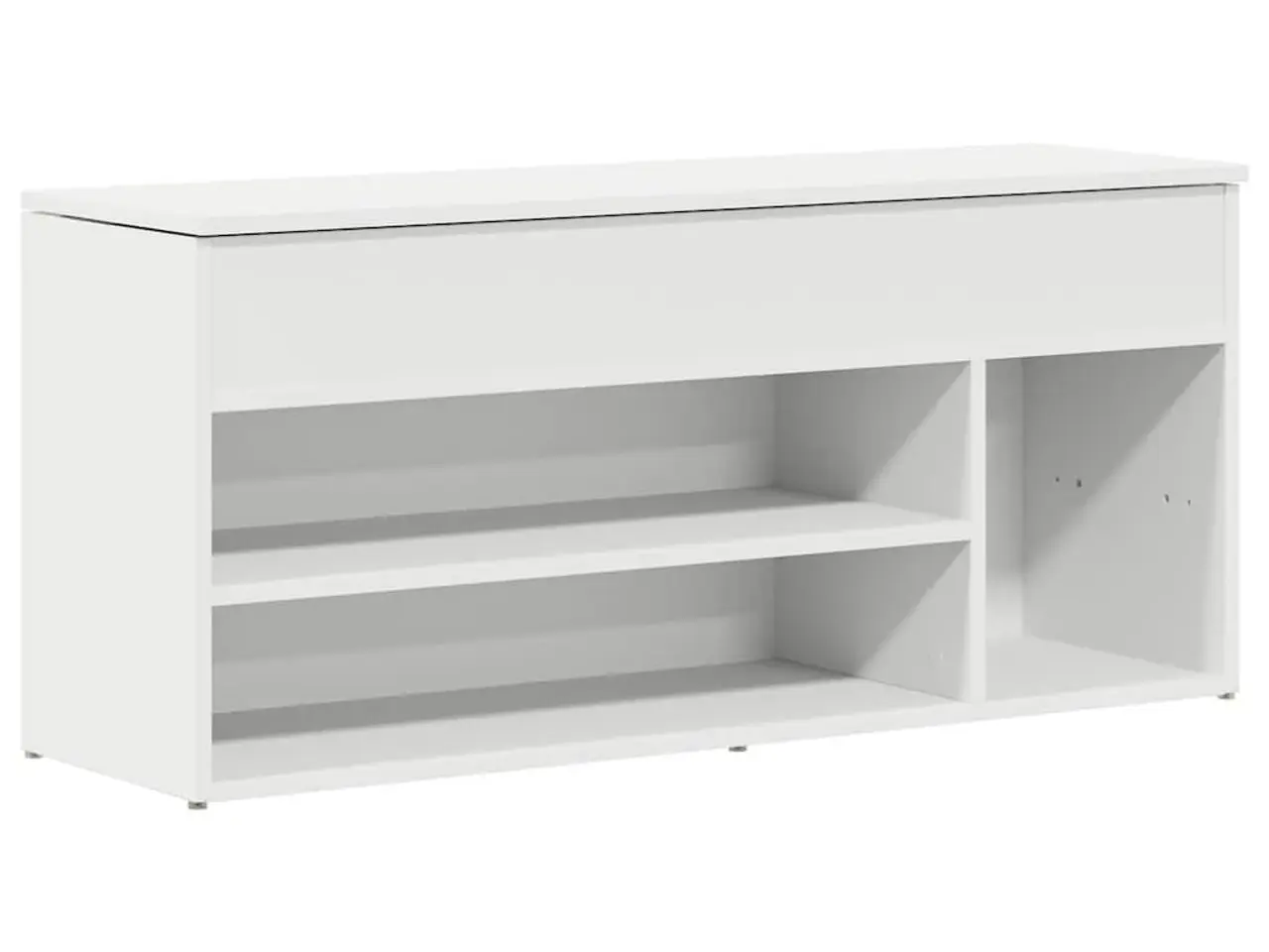 Billede 2 - Skobænk 102x30,5x45 cm konstrueret træ hvid