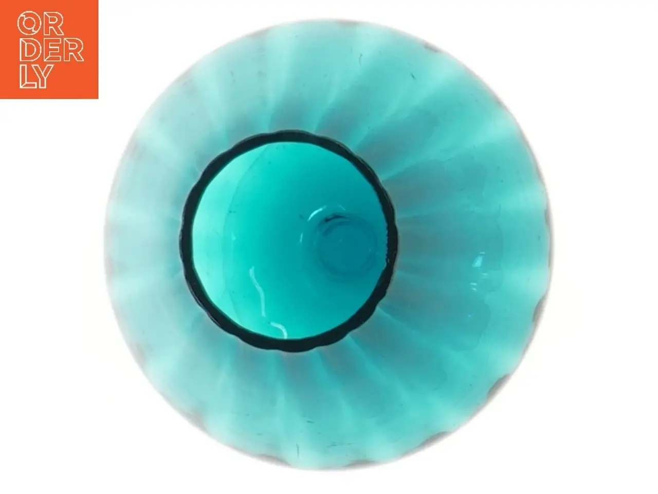 Billede 2 - Vintage kobolt blå glas vase på fod (str. 15,5 cm)