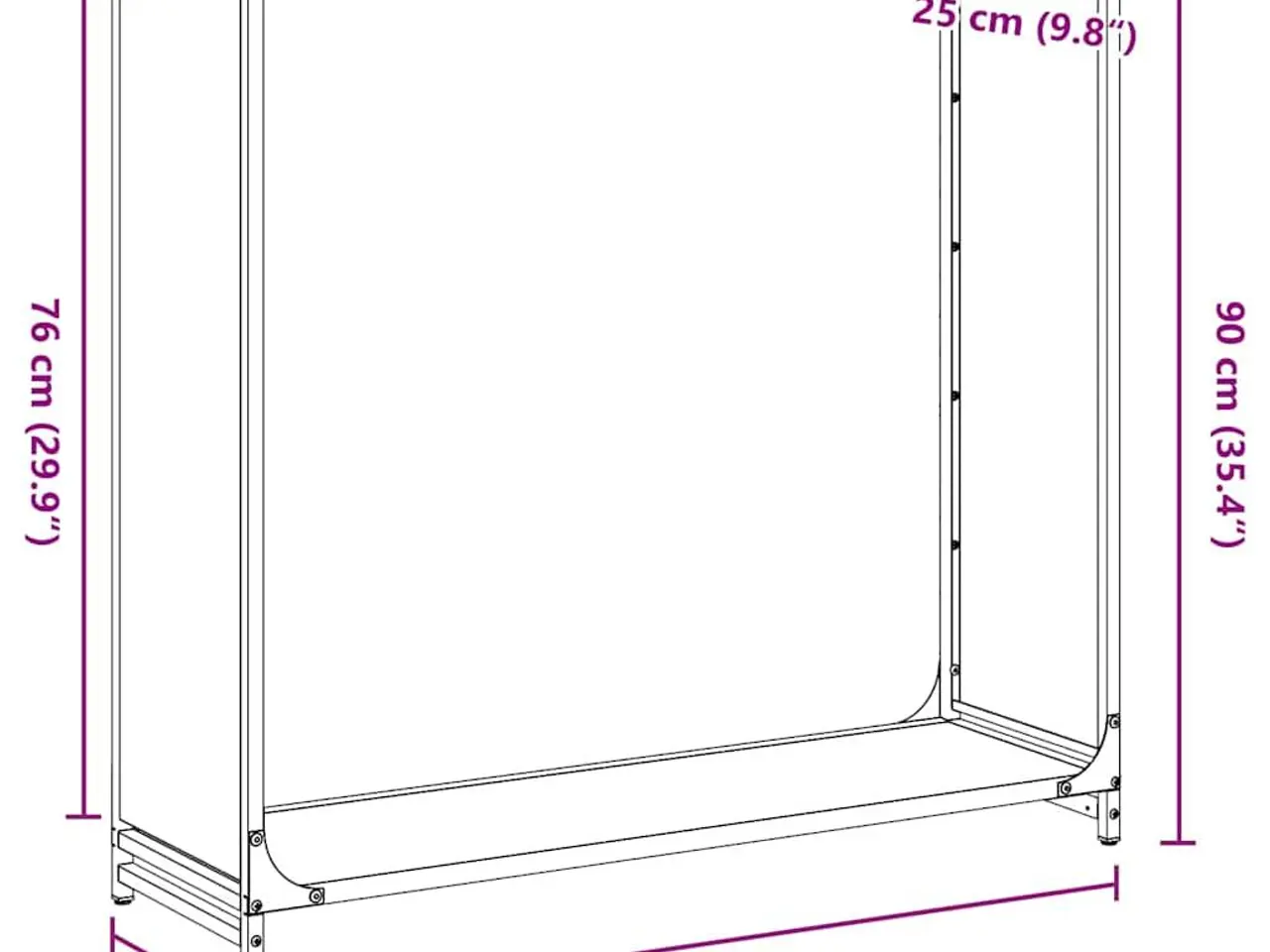 Billede 11 - Brændestativ i koldvalset stål - 90 × 28 × 90 cm, sort