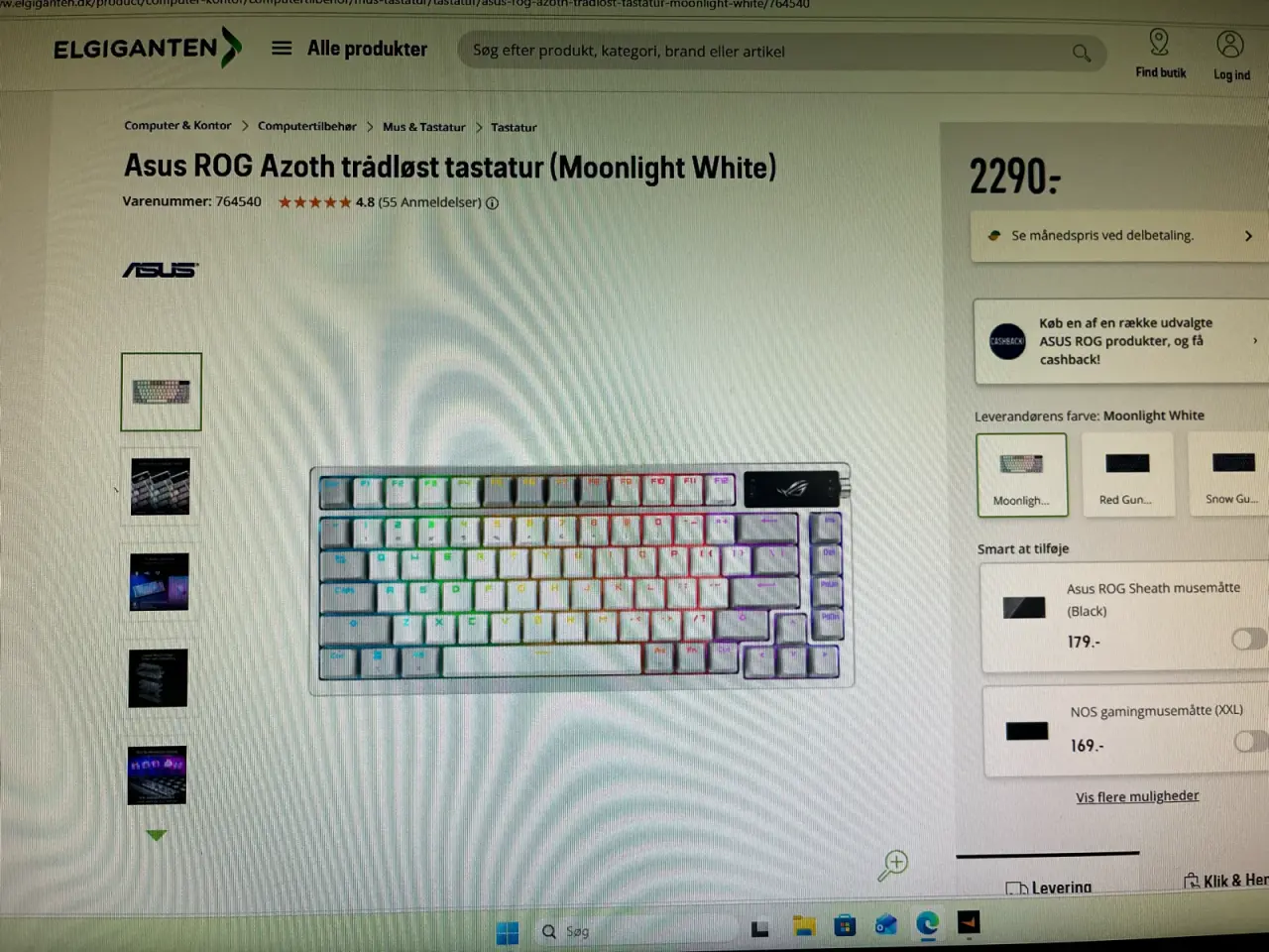 Billede 8 - ASUS ROG Azoth Wireless – Moonlight White (Nordic)