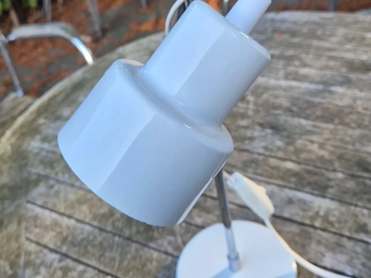 Billede 4 - Kridhvid bordlampe med sød lille skærm 