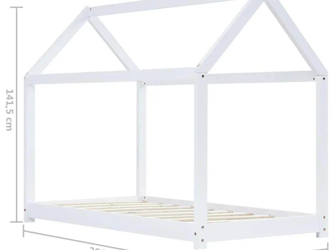 Billede 7 - Sengestel til børneseng 90 x 200 cm massivt fyrretræ hvid