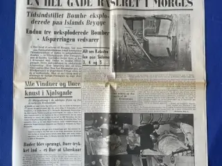 Avis - Aftenbladet - 28. Januar 1943 - En hel gade raseret i Morges