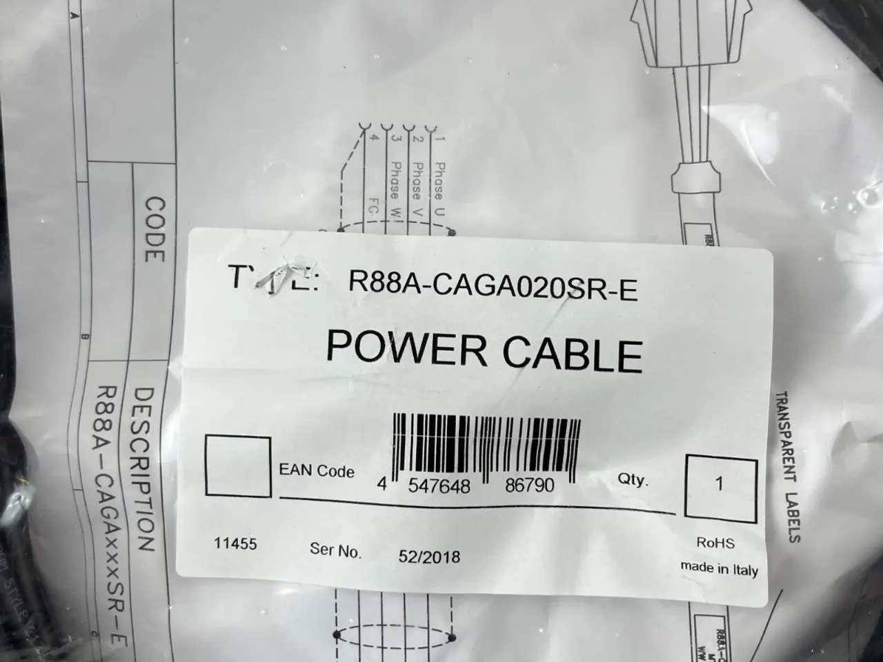 Billede 3 - Omron R88A-CAGA020SR-E Power kabel 20m for / 2