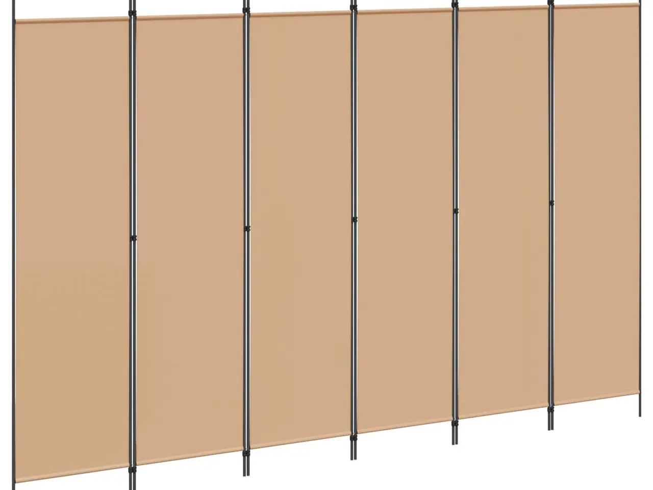 Billede 2 - 6-panel rumdeler i stof - beige, 300 × 200 cm, sammenklappelig