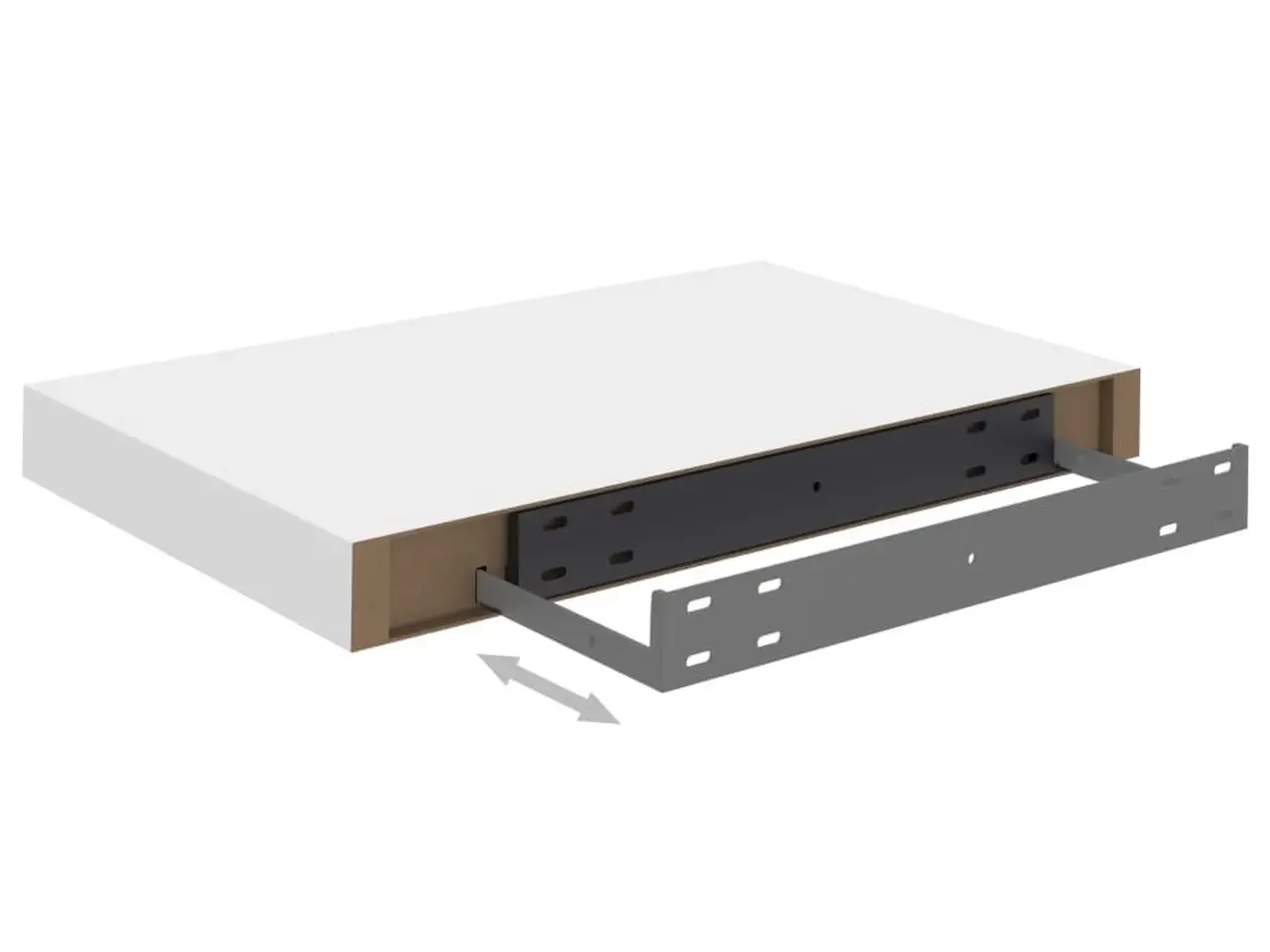 Billede 7 - Væghylder 2 stk. 40x23x3,8 cm MDF hvid
