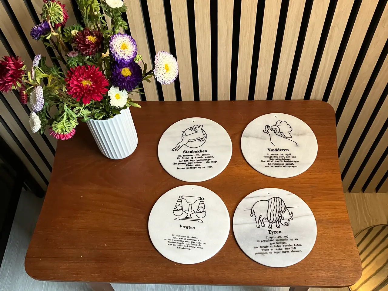 Billede 1 - Retro marmorplatter med stjernetegn