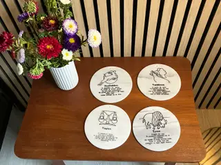 Retro marmorplatter med stjernetegn