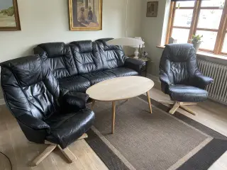 Læder stue sofa og stole Hjort Knudsen