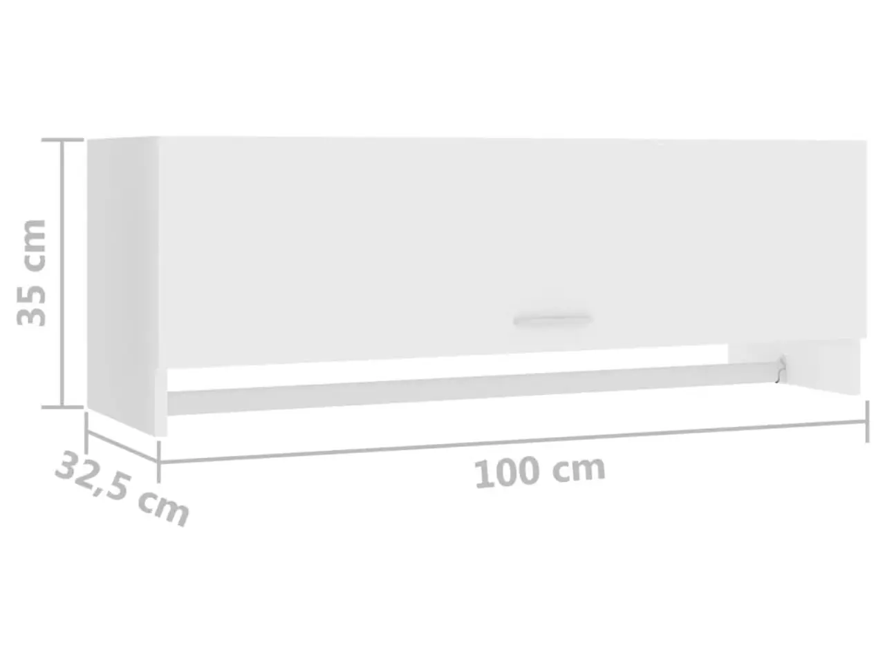Billede 8 - Garderobeskab 100×32,5×35 cm i konstrueret træ - hvid