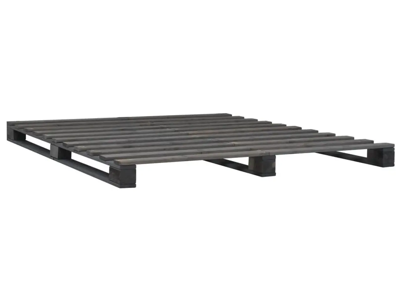 Billede 2 - Pallesengestel 140x200 cm i massivt fyrretræ - grå