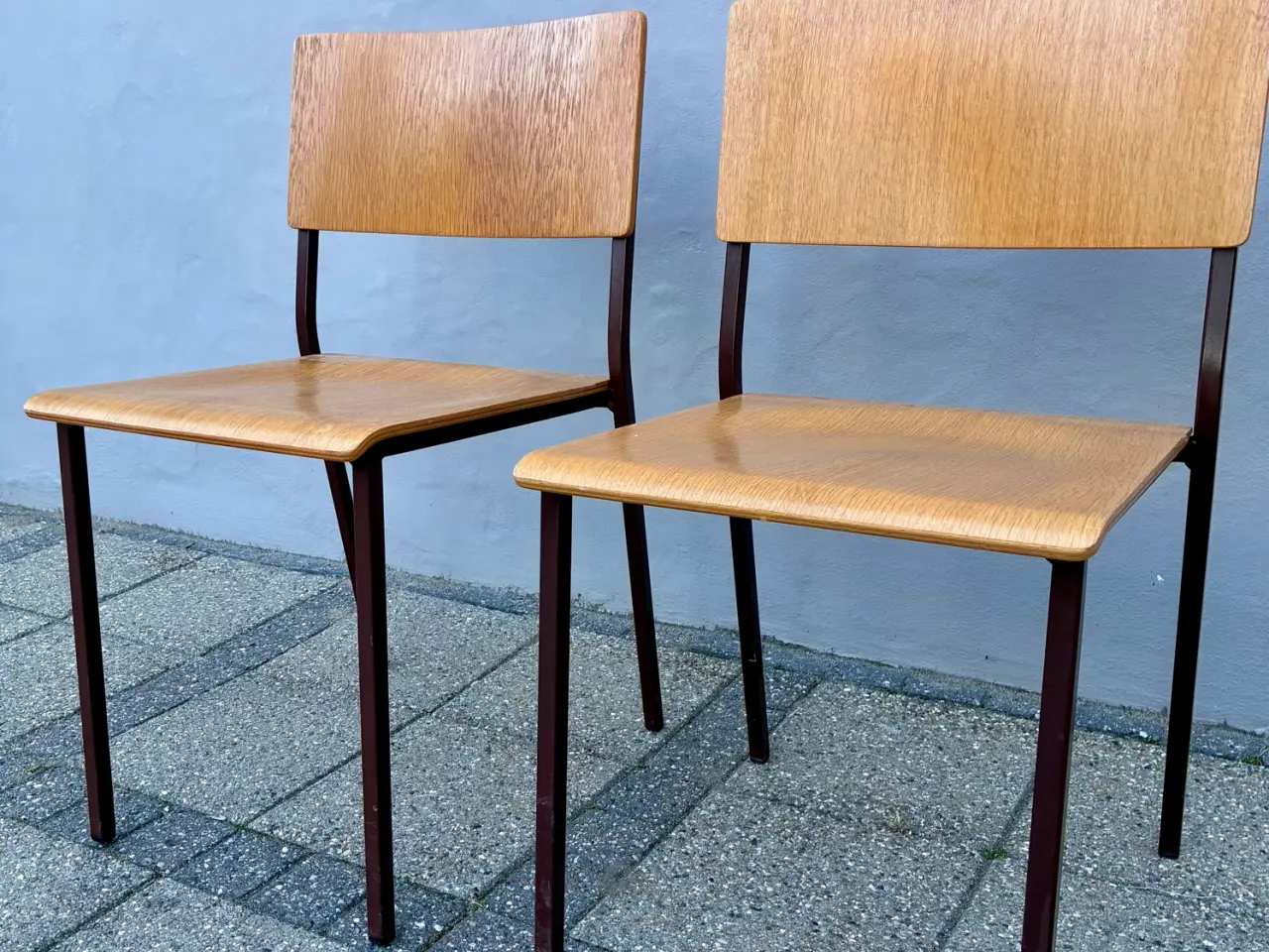 Billede 1 - 2 MH Møbel Retro stole eg / metal