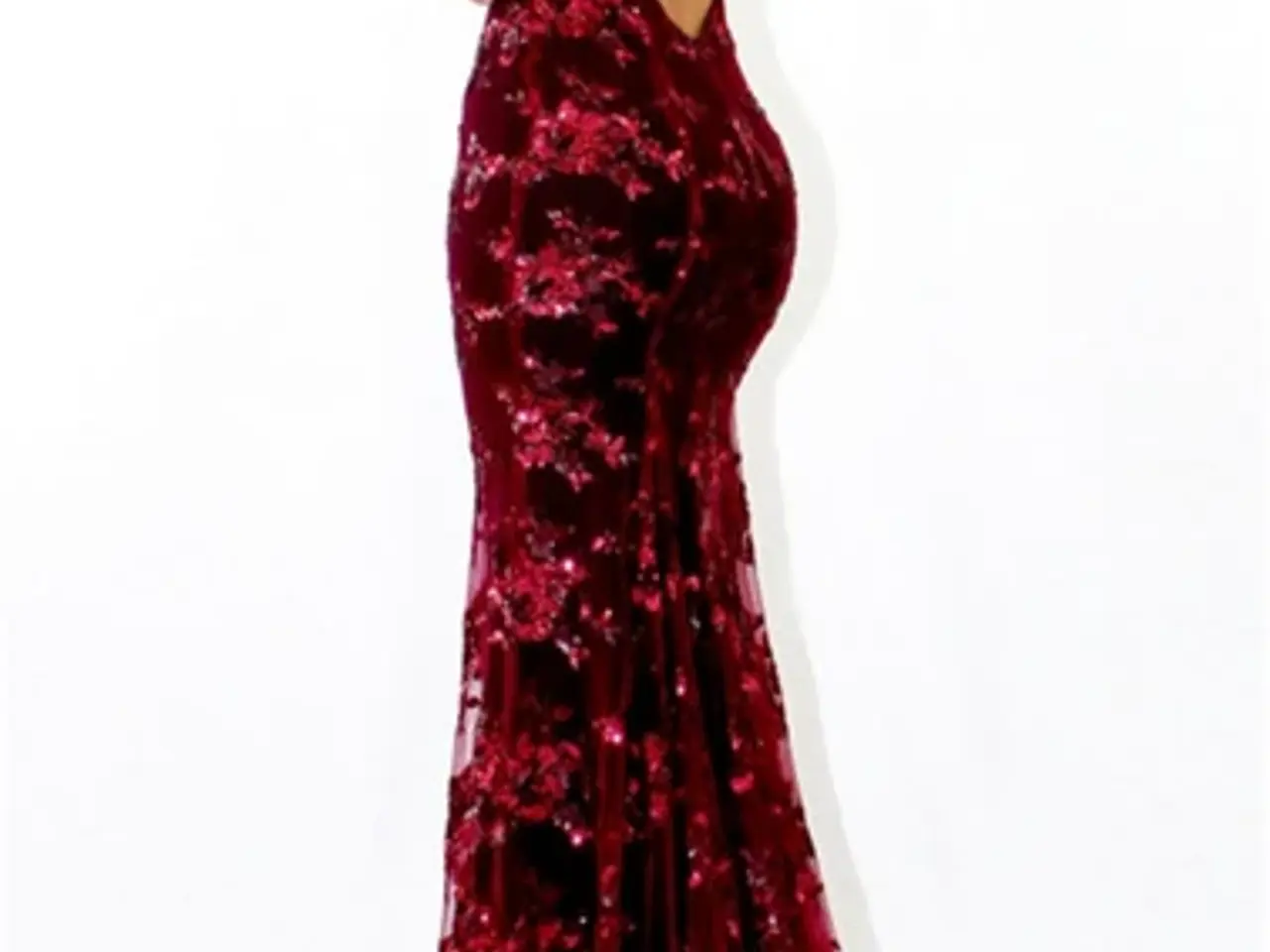 Billede 3 - Maxi-Havfrue model- Vinrød/sequin/str. 42-44