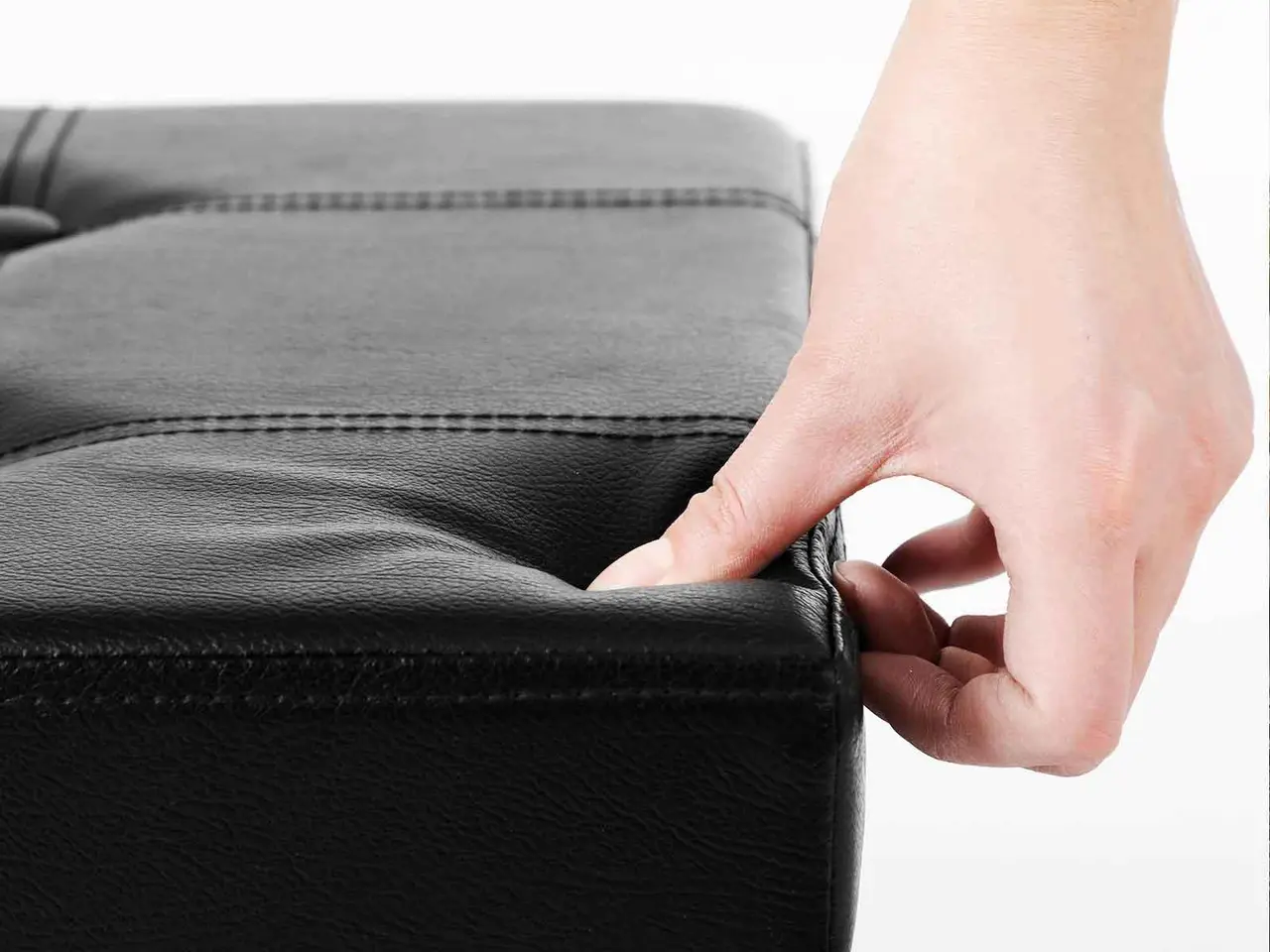 Billede 6 - Opbevaringspuf med låg 80 l sort (76 × 38 × 38 cm)