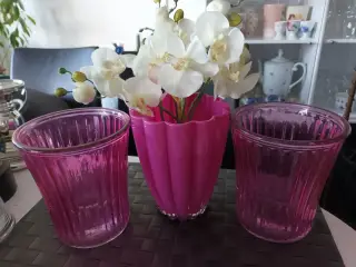 3 FLOTTE GLASVASER 16 & 17 cmå
