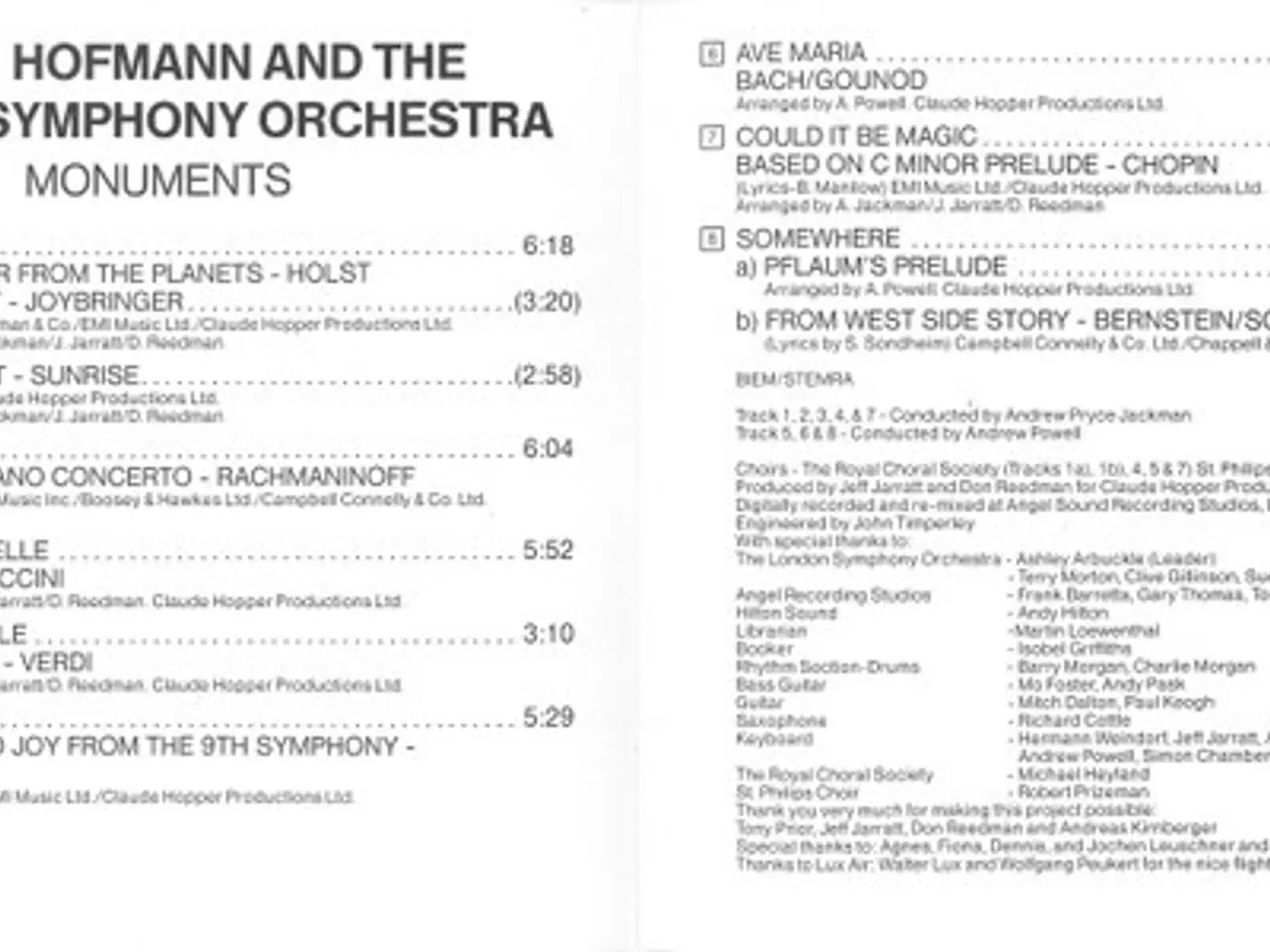 Billede 6 - Peter Hofmann & The… – Monuments – CD