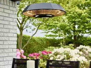 Hortus terrassevarmer 600/1200/1800 W lofthængt med fjernbetjening – sort