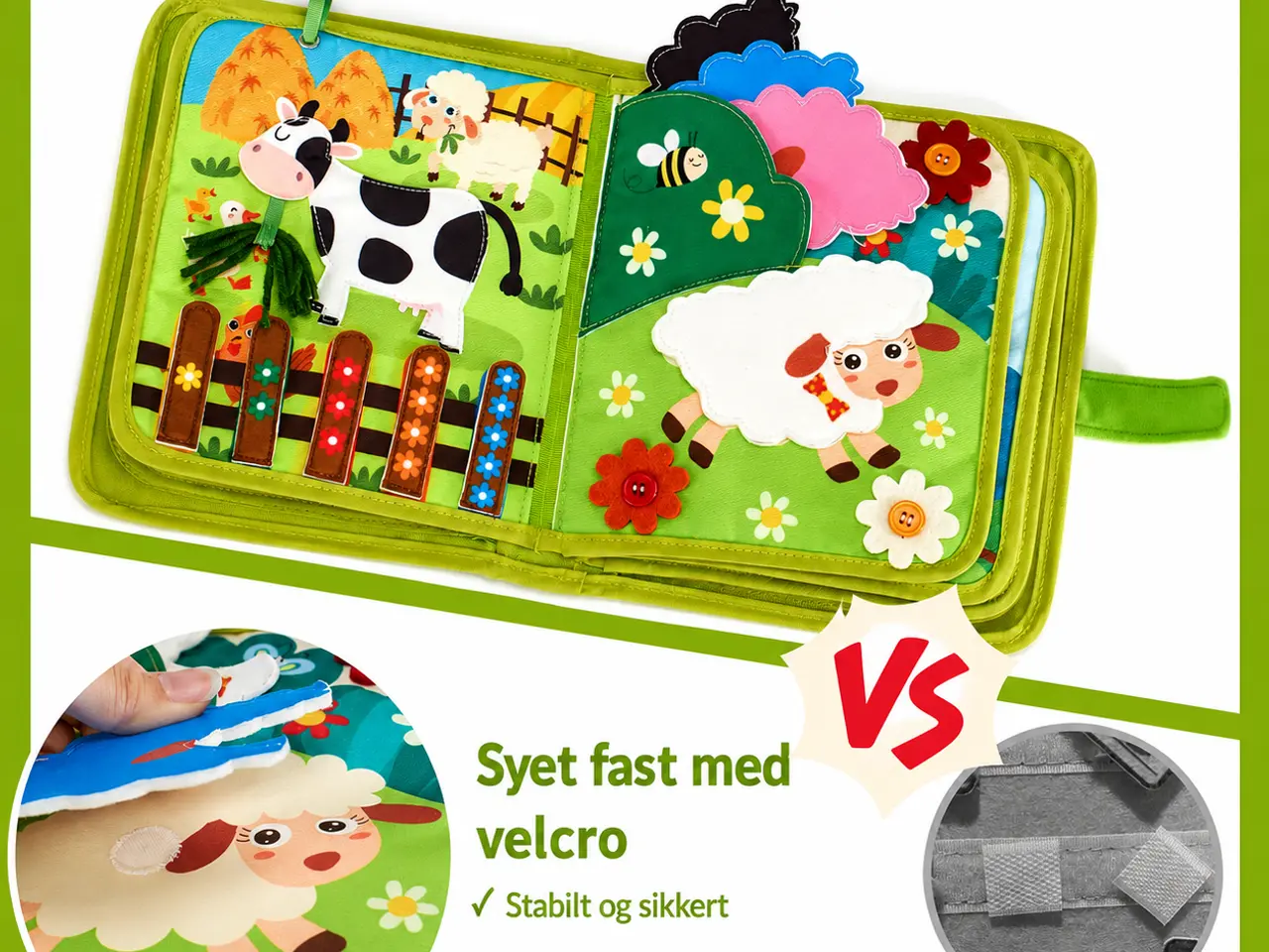 Billede 3 - Aktivitetsbog med bondegårdsdyr – sensorisk bog